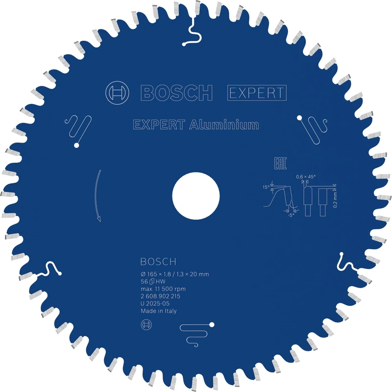 Bosch 1x Expert Aluminium Corded Circular Saw Blade for Handheld Circular Saw and Dry Cutter (for Aluminium, Ø mm, Professional Accessory Hand-Held Corded Circular Saws)