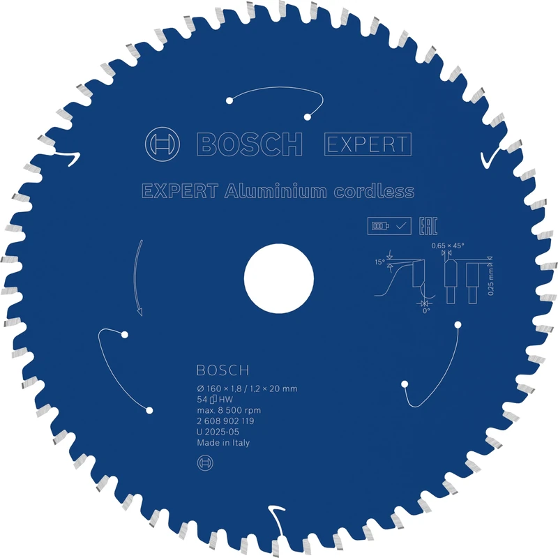 Bosch 1x Expert Aluminium Cordless Circular Saw Blade for Handheld Circular Saw (for Aluminium, Ø mm, Professional Accessory Hand-Held Cordless Circular Saws)