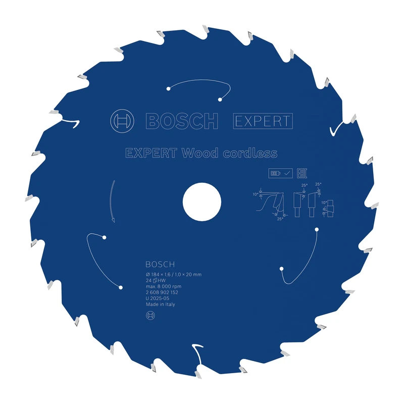 Bosch 1x Expert Wood Cordless Circular Saw Blade for Handheld Circular Saw (for Softwood, Hardwood, Ø mm, Professional Accessory Hand-Held Cordless Circular Saws)