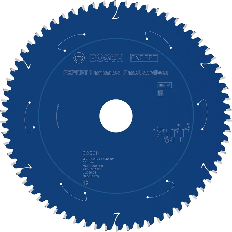 Bosch 1x Expert Laminated Panel Cordless Circular Saw Blade for Table Circular Saw (for Plastic Coated Boards, Ø mm, Professional Accessory Table Cordless Circular Saw)