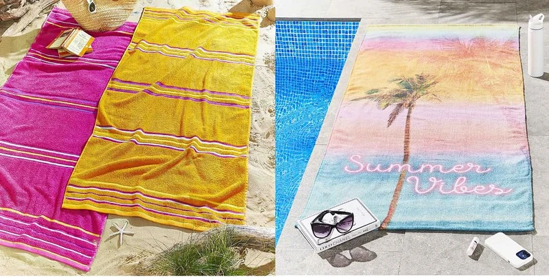 Catherine Lansfield Summer Vibes and Rainbow Rose Beach Towel Set of 3 - Image 1