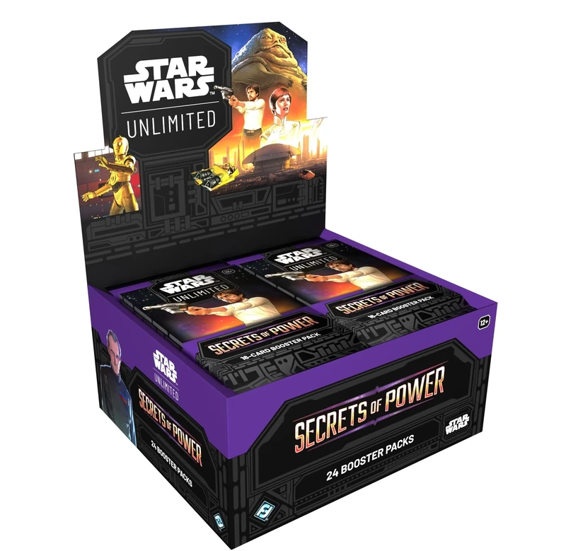 Asmodee Star Wars: Unlimited TCG Secrets of Power BOOSTER DISPLAY - 24 Booster Packs with Rare, Foil, Leader & Token Cards, Ages 12+, 2+ Players, 20 Minute Playtime