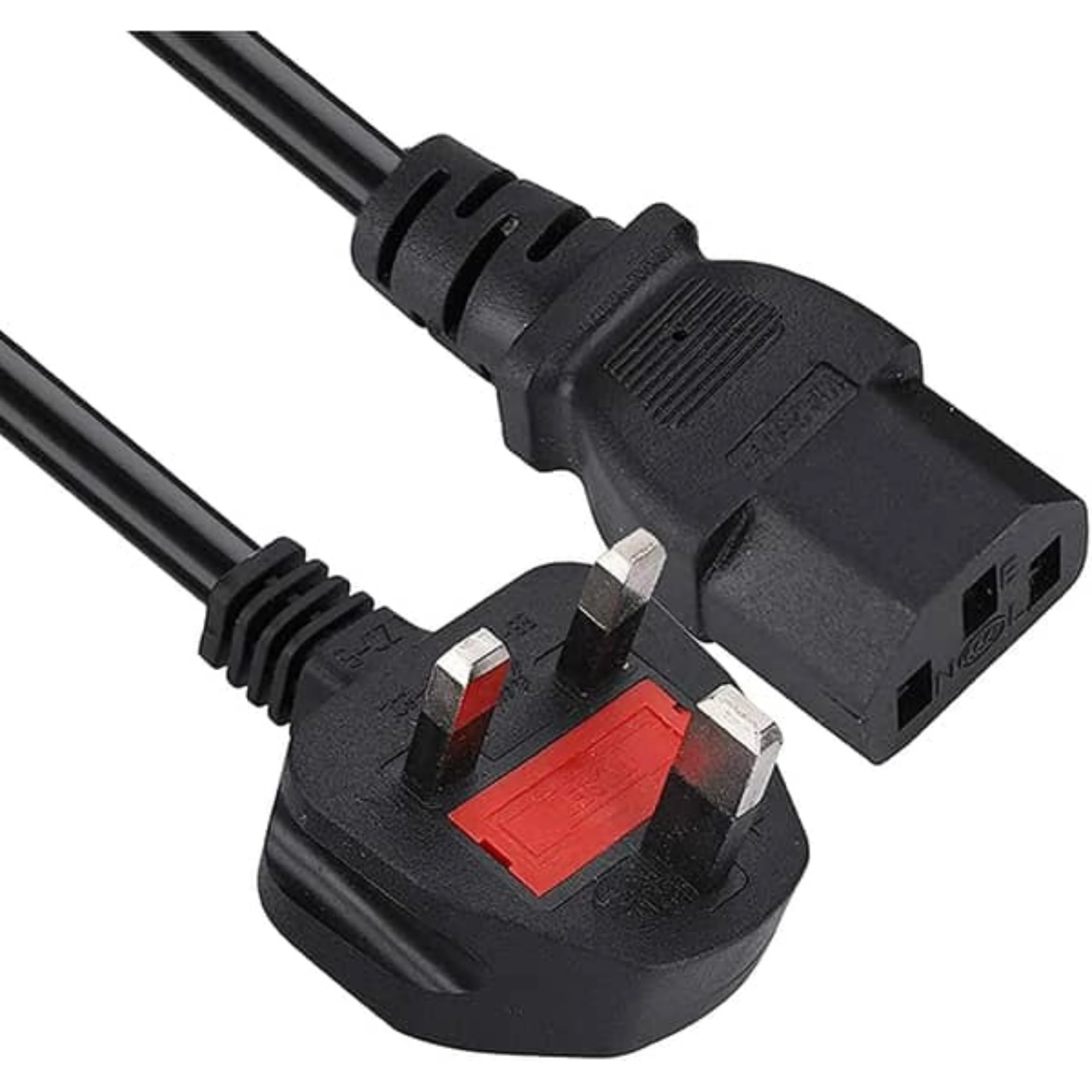 3-Pin UK Power Cable, Kettle Mains Power Lead/Power Cord Cable For Laptop Charger, Mains Lead for PC Power Supply Cable Cord Compatible with Computer, Monitor, Printer, Laptop Charger (2M)