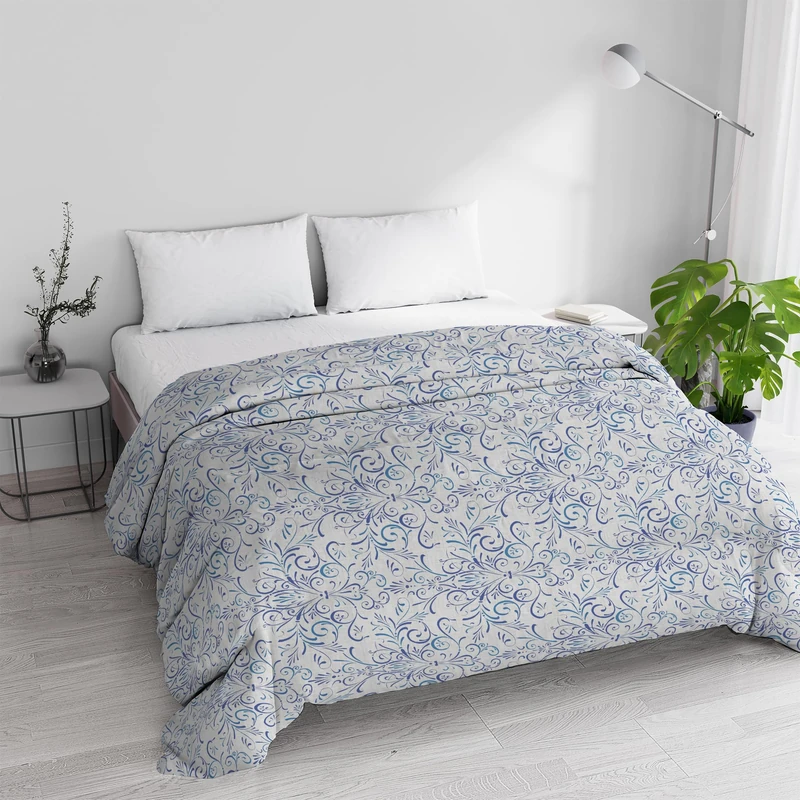 Winter Quilted Quilt for Double Bed 250 x 245 cm DoubleFace Basic Pattern ORNATO TEX; Made in Italy; Reversible Duvet in Soft Microfibre 200 g/m²; Machine Washable