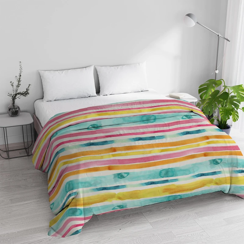 Winter Quilted Quilt for Double Bed 250 x 245 cm DoubleFace Basic Fez, Made in Italy – Reversible Duvet in Soft Microfibre 200 g/m² – Machine Washable Duvet