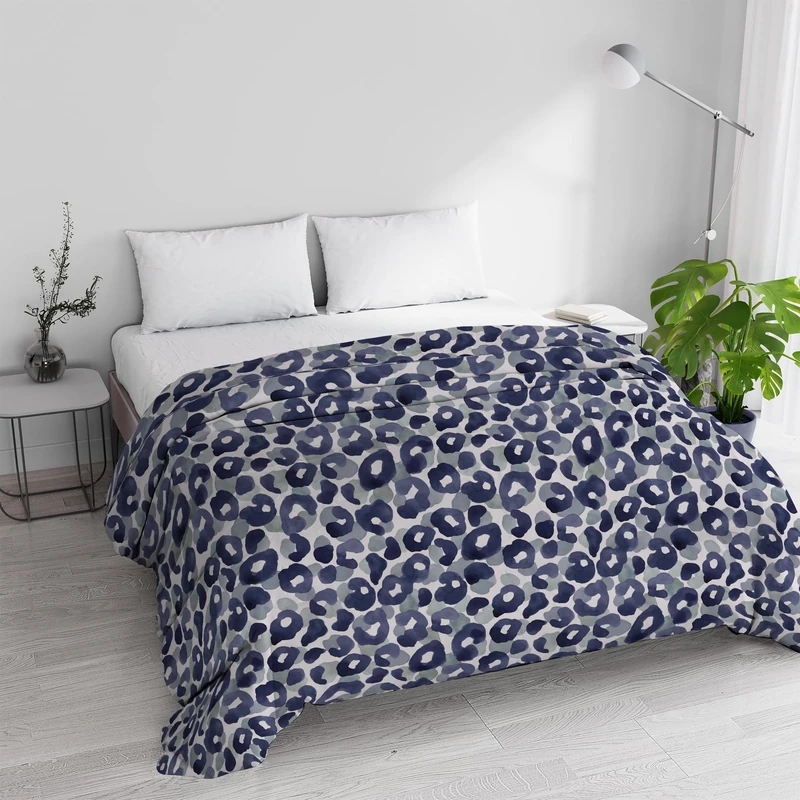 Winter Quilted Quilt for Double Bed 250 x 245 cm DoubleFace Basic Wild Pattern, Made in Italy – Reversible Duvet in Soft Microfibre 200 g/m² – Machine Washable Duvet
