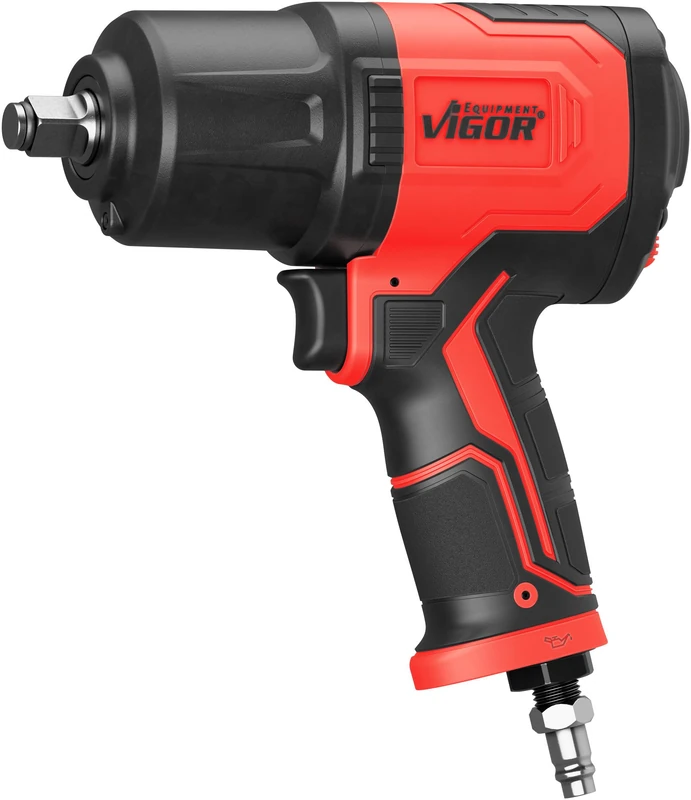 Vigor Compressed Air Impact Wrench V4801, 1/2 Inch Drive, 1800 Nm Release Torque, 1100 Nm Tightening Torque, 850 Nm Recommended, 2.02 kg, for Professional Applications - Image 1