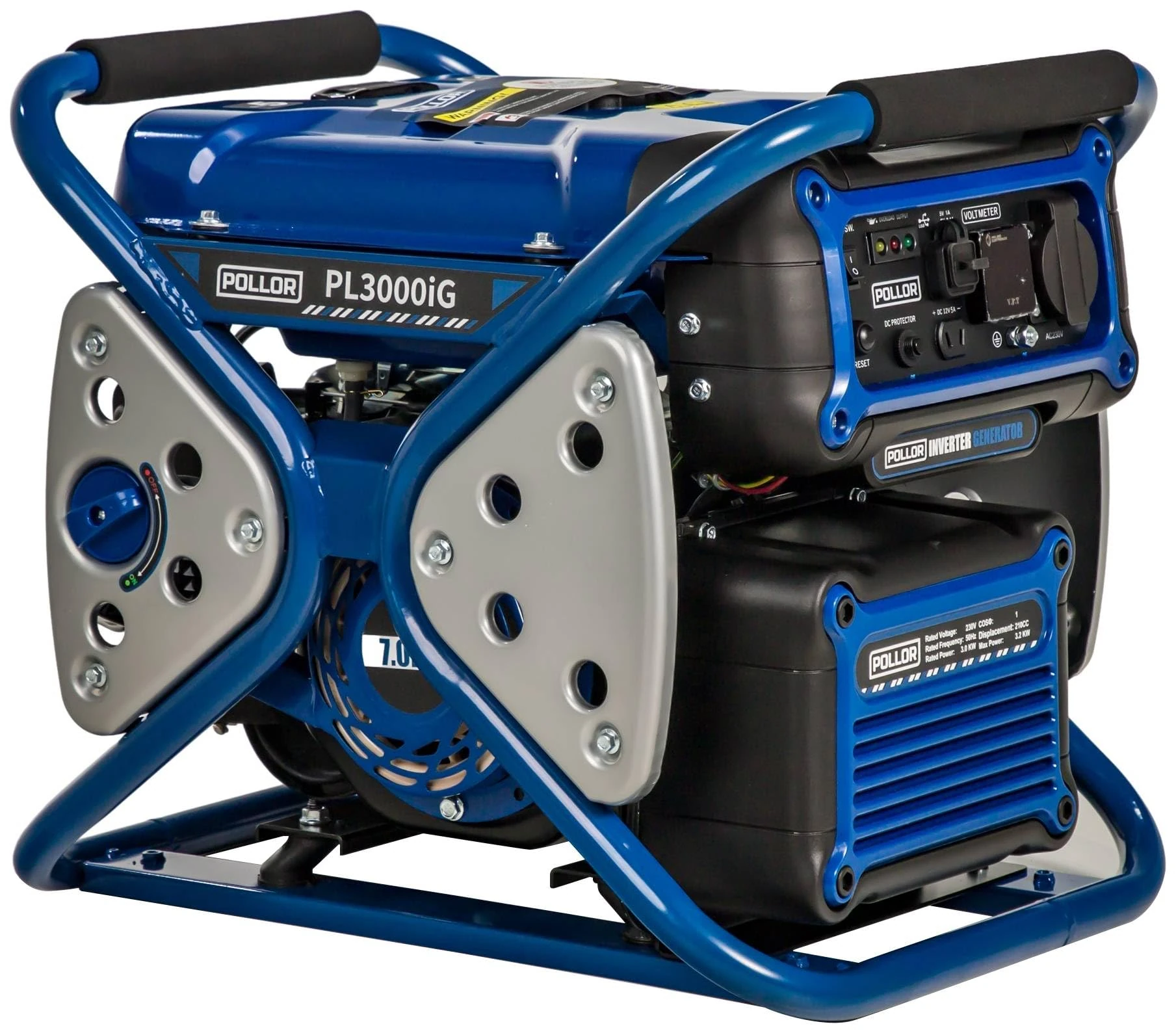 POLLOR 3000W Petrol Inverter Generator 230V Camping Portable Generator 4 Stroke Pure Sine Wave