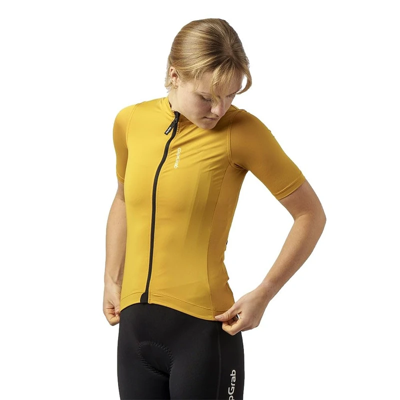 GripGrab Ride Women's Short Sleeve Cycling Jersey Summer MTB Road Gravel Bike Cycle Jersey Bicycle Clothing Women Shirt Mustard Yellow