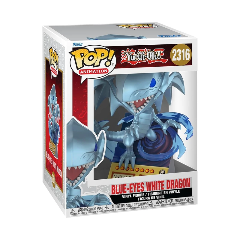 Funko POP! Premium: Yu-Gi-Oh! - Blue Eyes White Dragon - Card - Collectable Vinyl Figure - Gift Idea - Official Merchandise - Toys For Kids & Adults - Model Figure for Collectors and Display
