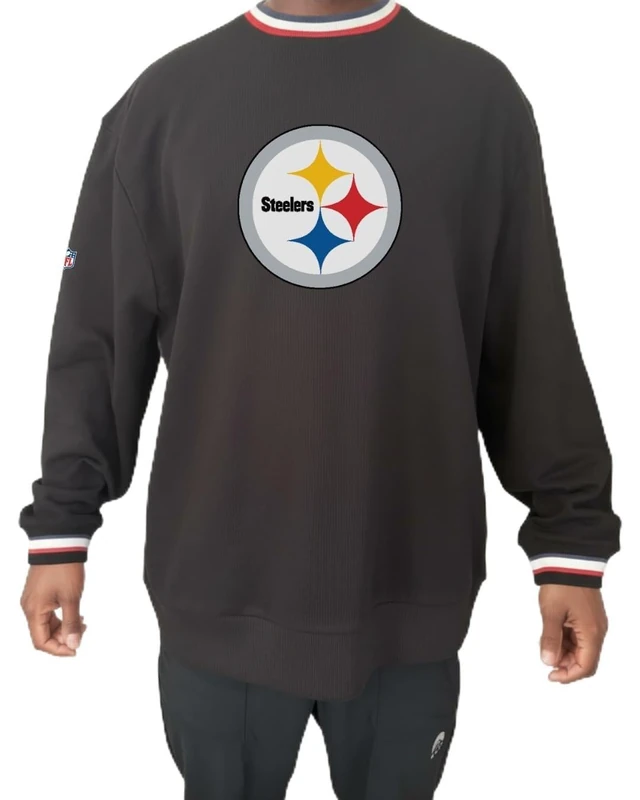 OOSC Mens Pittsburgh Steelers Sweatshirt, Black, XL EU