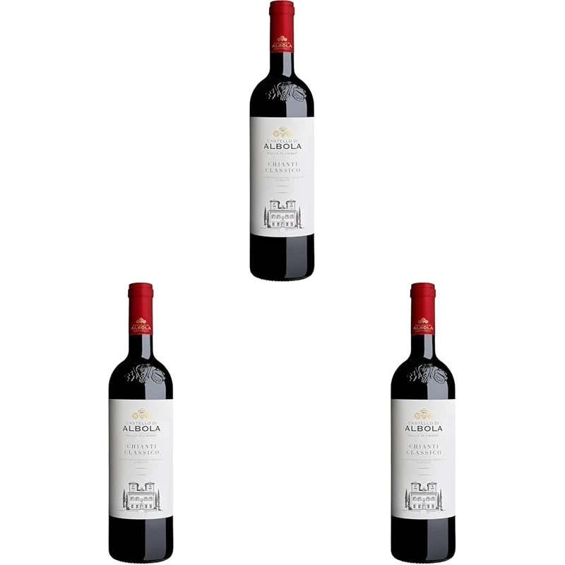Castello di Albola Chianti Classico DOCG - Italian Still Red Wine from Tuscany - 100% Sangiovese Grapes - 75cl / 750ml, 13.5% ABV (Pack of 3)