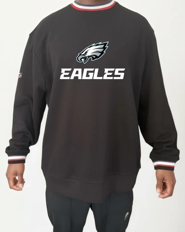 OOSC Mens Philadelphia Eagles Sweatshirt, Black, L EU
