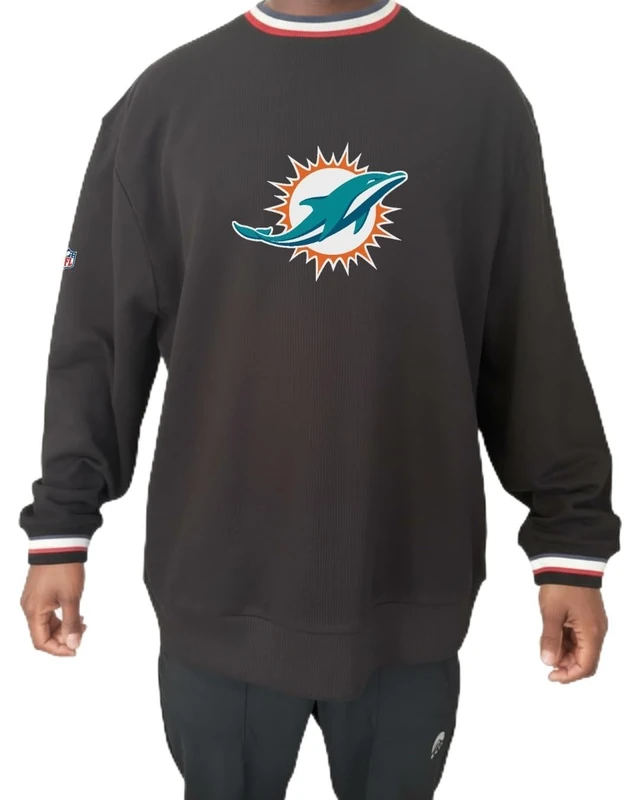 OOSC Mens Miami Dolphins Sweatshirt, Black, XL EU