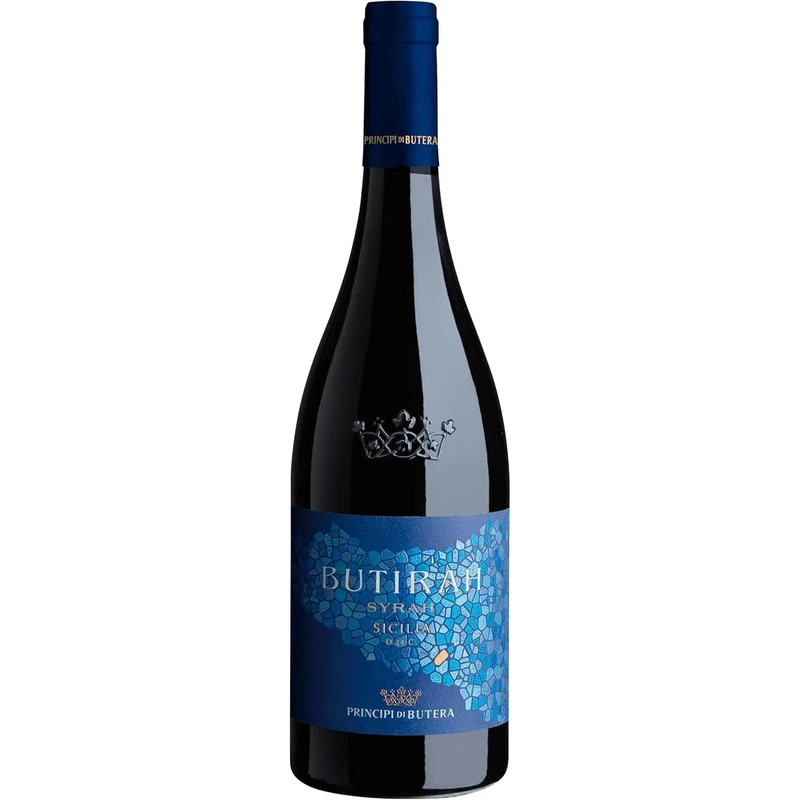 Principi di Butera Butirah DOC - Italian Still Red Wine from Sicily, Italy - 100% Sicilian Syrah (Shiraz) Grapes - 75cl / 750ml, 14% ABV (Pack of 6)