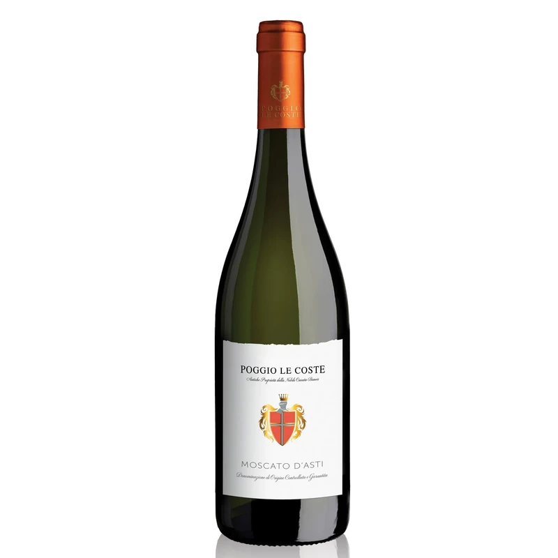 Poggio Le Coste Moscato d'Asti DOCG - Sweet White Italian Sparkling Wine from Asti, Italy - Made from 100% Moscato Bianco Grapes - 75cl / 750ml, 5.0% ABV (Pack of 6)