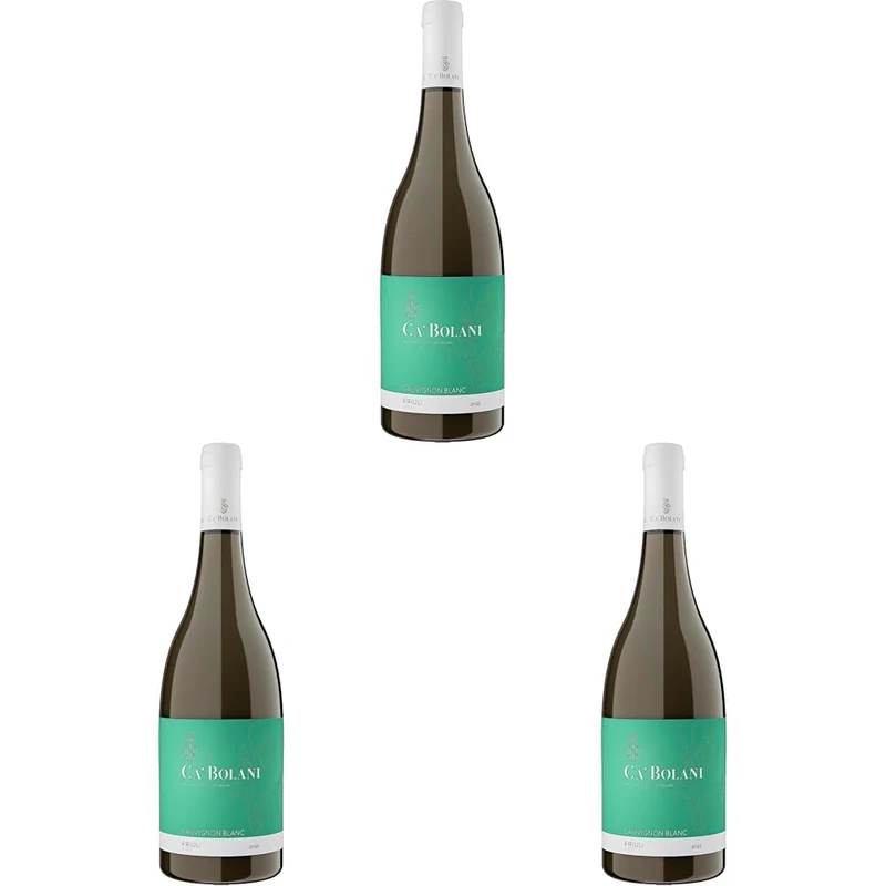 Ca' Bolani Sauvignon Blanc DOC - Italian Still Dry White Wine - Friuli DOC Aquileia, Italy - 75cl / 750ml, 13% ABV (Pack of 3)