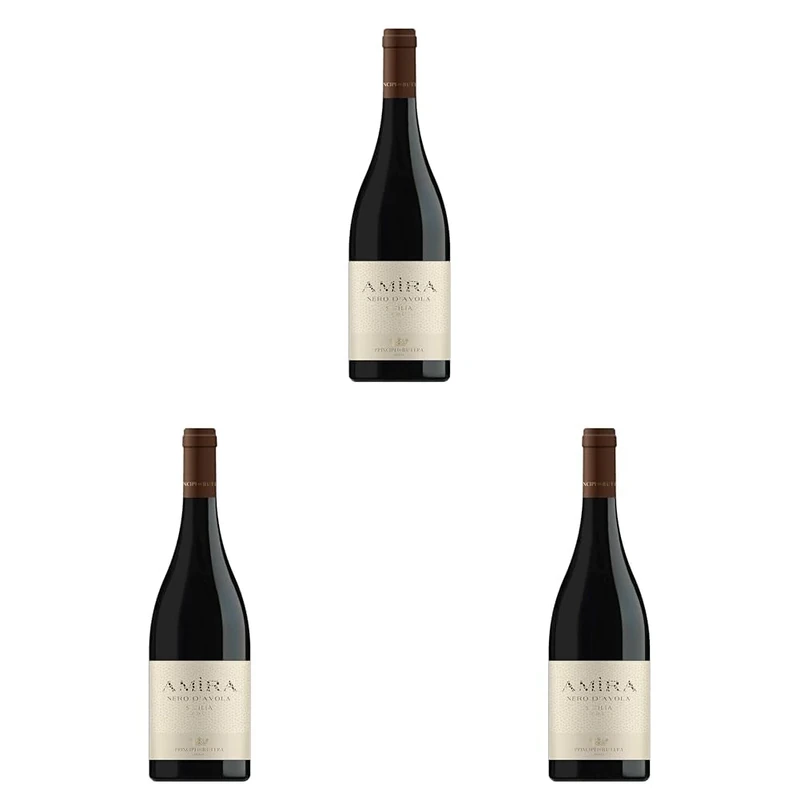 Feudo Principi di Butera Amìra - Nero d'Avola Sicilia DOC - Italian Still Red Wine from Sicily, Italy - 100% Nero d'Avola Grapes - 75cl / 750ml, 13.5% ABV (Pack of 3)