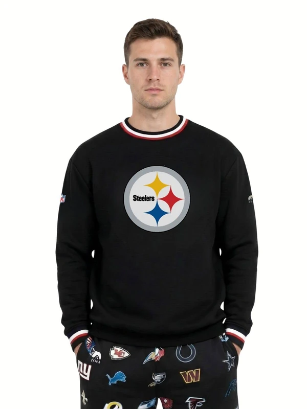 OOSC Mens Pittsburgh Steelers Sweatshirt, Black, XXL EU