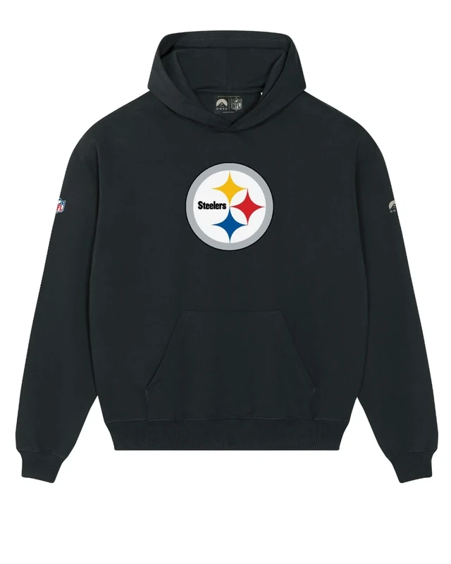 OOSC Mens Pittsburgh Steelers Hoodie Sweatshirt, Black, XS EU
