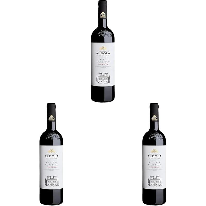 Castello di Albola Chianti Classico Riserva DOCG - Italian Still Red Wine from Tuscany - 100% Sangiovese Grapes - 75cl / 750ml, 13.5% ABV (Pack of 3)