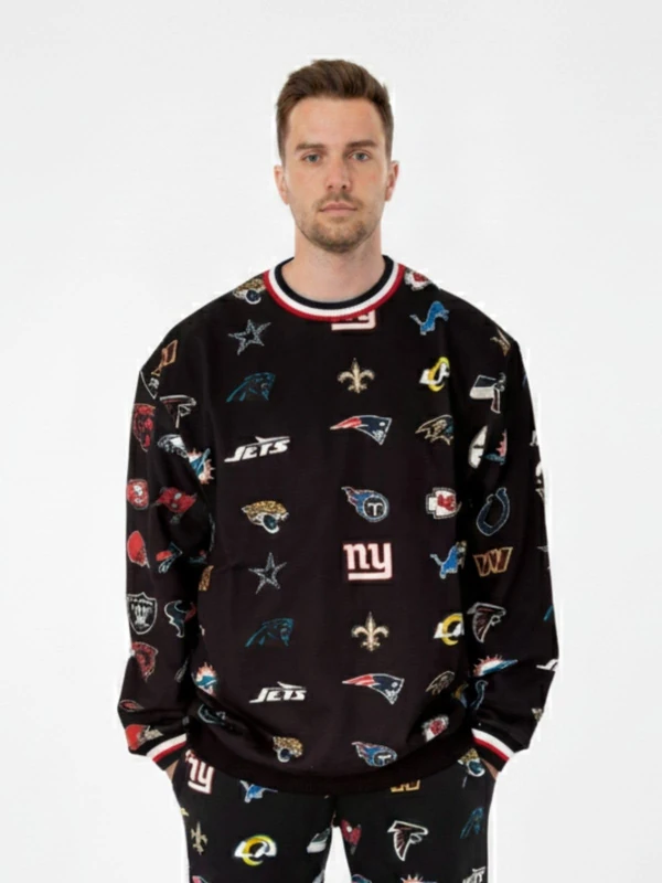 OOSC Mens Nfl Team - Black Sweatshirt, Black, XS EU