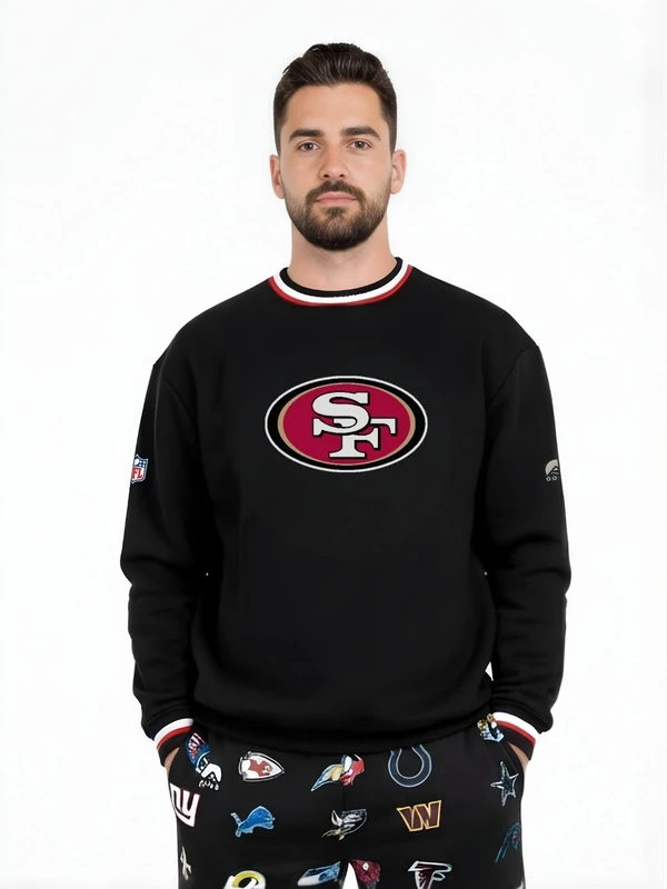 OOSC Mens San Francisco 49ers Sweatshirt, Black, M EU