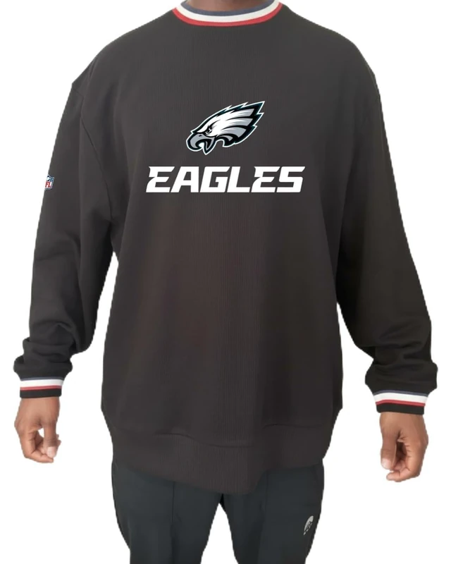 OOSC Mens Philadelphia Eagles Sweatshirt, Black, XXL EU