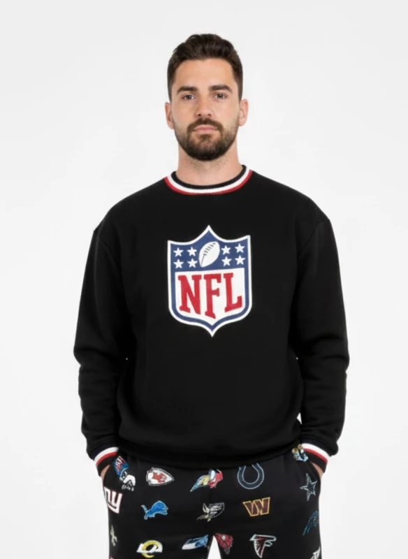 OOSC Mens Nfl Shield - Black Sweatshirt, Black, XXL EU
