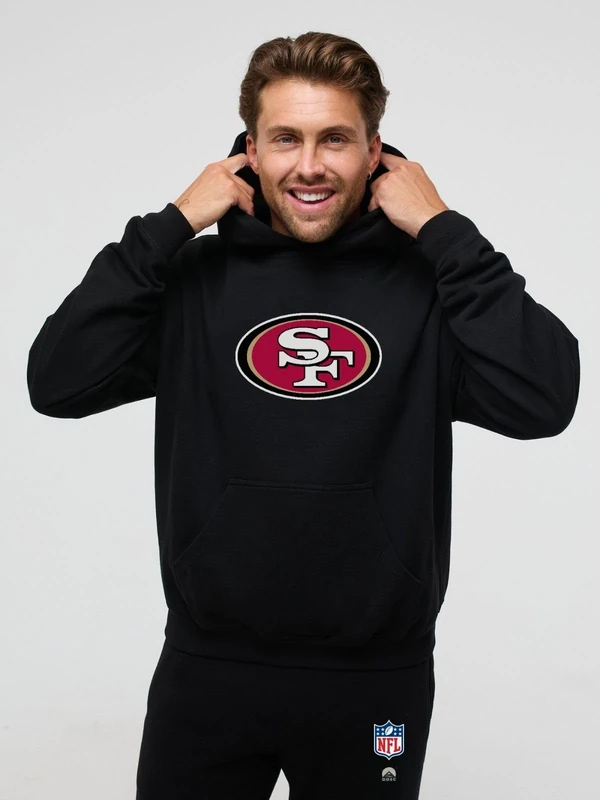 OOSC Mens San Francisco 49ers Hoodie Sweatshirt, Black, M EU