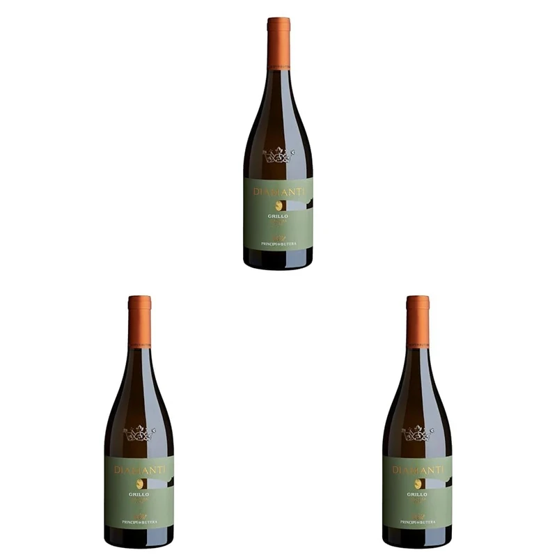 Principi di Butera Diamanti Grillo Sicilia DOC - Italian Still White Wine from Sicily, Italy - 100% Sicilian Grillo grapes - 75cl / 750ml, 12.5% ABV (Pack of 3)