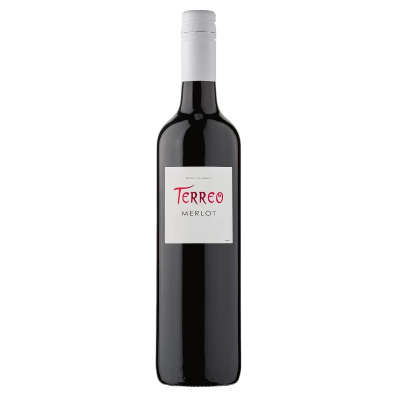 Terreo Merlot French Red Wine Aromas of Ripe Black Cherries, Plums, and Subtle Vanilla. (Pack of 6)