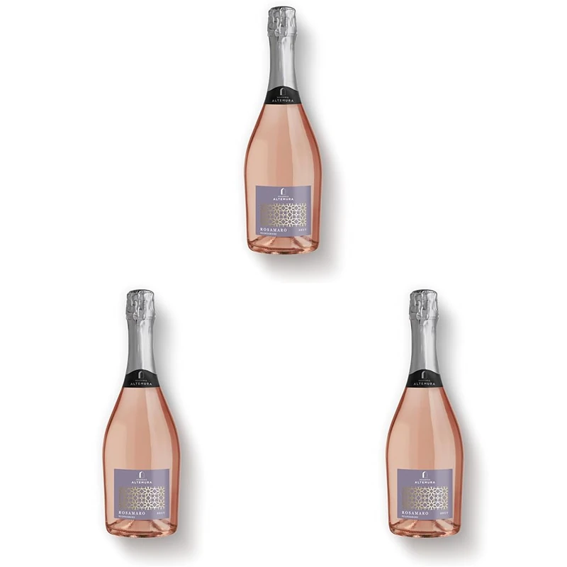Masseria Altemura Rosamaro Spumante Brut NV - Dry Sparkling Rosé Wine from Apulia Region, Italy - 100% Negroamaro Grapes - 75cl / 750ml, 11% ABV (Pack of 3) - Image 1