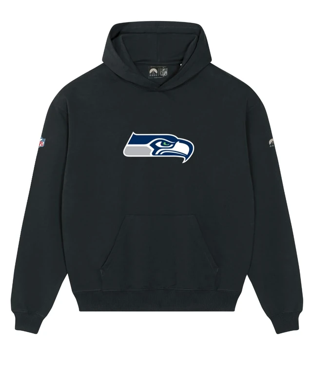 OOSC Mens Seattle Seahawks Hoodie Sweatshirt, Black, XXL EU
