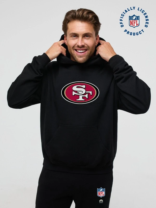 OOSC Mens San Francisco 49ers Hoodie Sweatshirt, Black, L EU