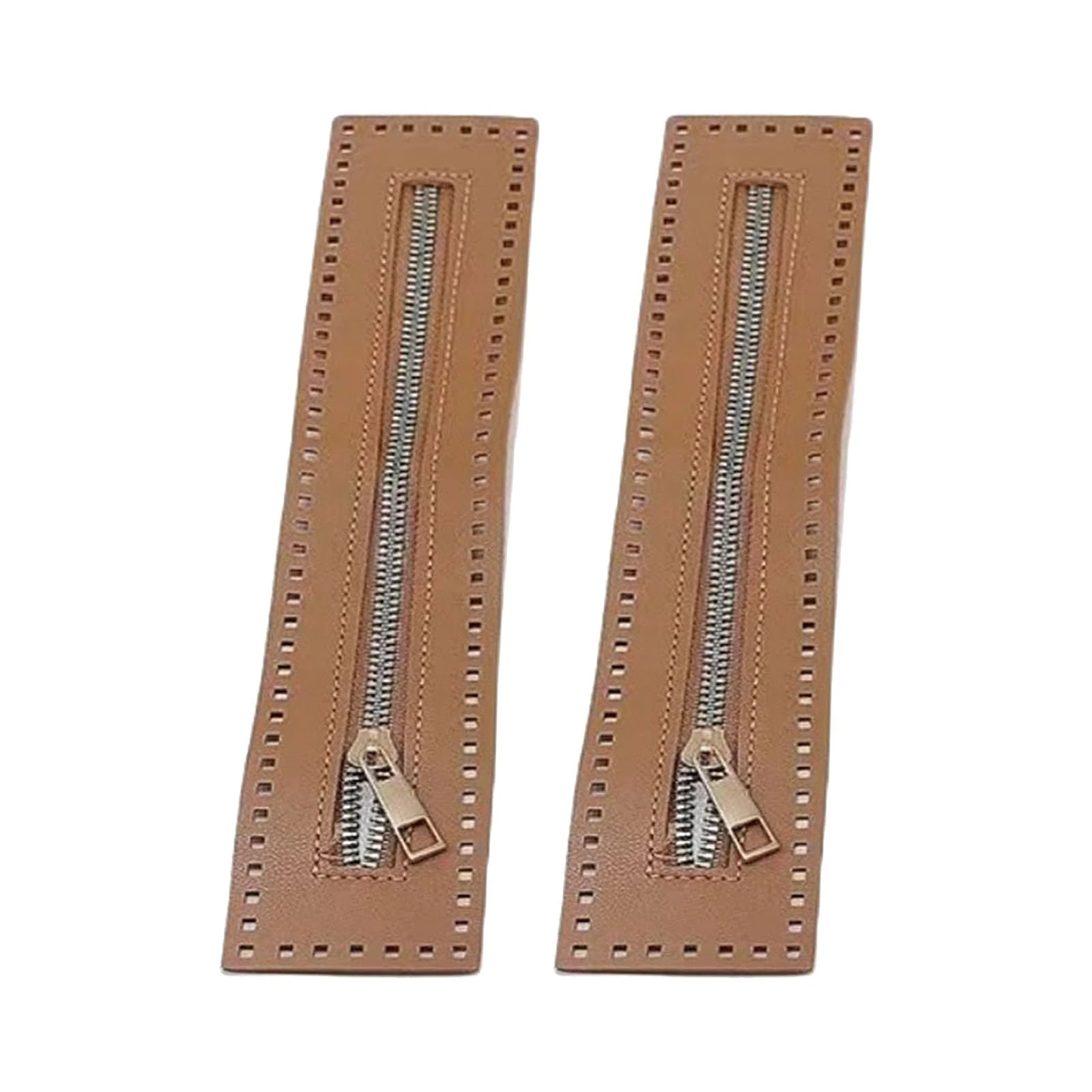 2Pieces Leather Sewing Zips Close-end Fasteners Metal Zippers Fasteners for Wallet Bag Making Accessories Invisible