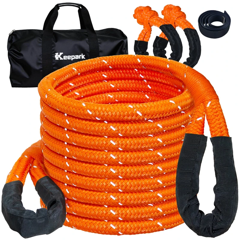 Kinetic Recovery Tow Rope - 25mm x 9m - Orange