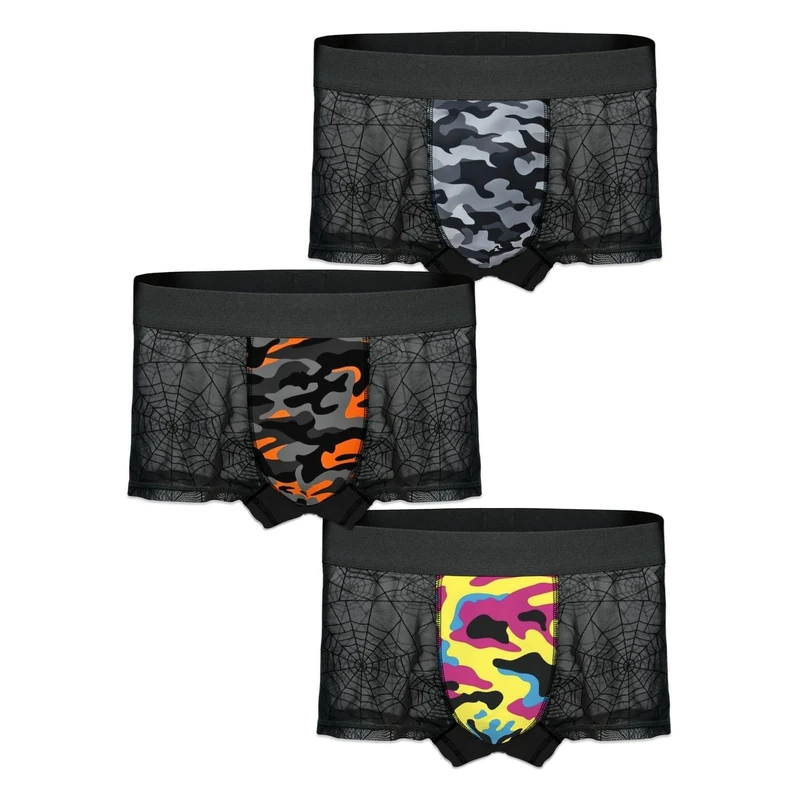 FENGNAHAI Boxers Mens-Breathable Polyester Fibre Boxer Shorts Boxer Briefs, Cooling Underpants Men,Underwears Trunks for Male Daily Swimming Travel