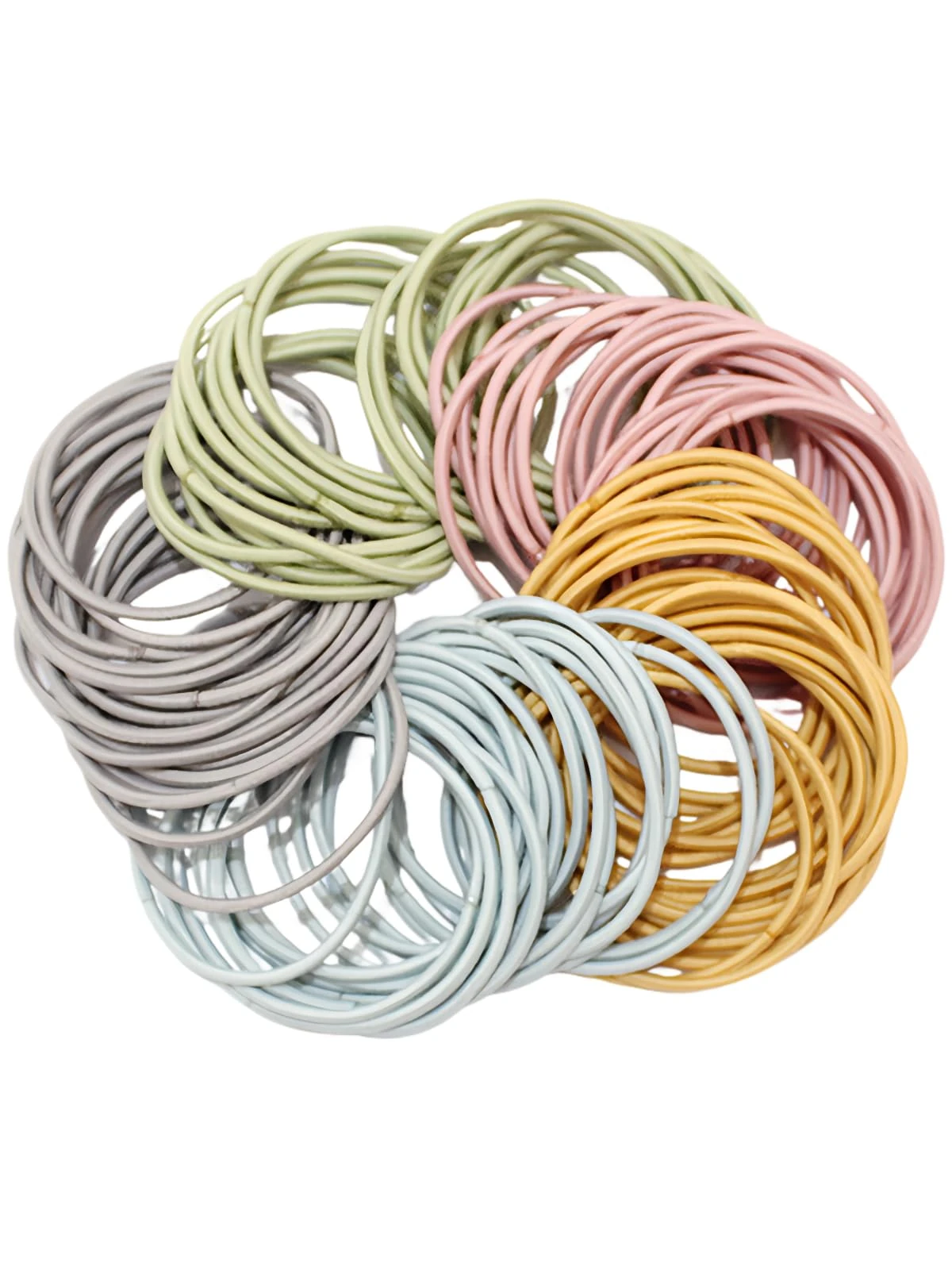 [100 Pack] Womens Elastics Hair Tie, No Damage Hair Ties for Women Thick Hair, Large Soft Seamless Nylon Cloth Fabric Elastic Hair Ties Ponytail Hair Holders Hair Elastics Hair Band, Sweet Color