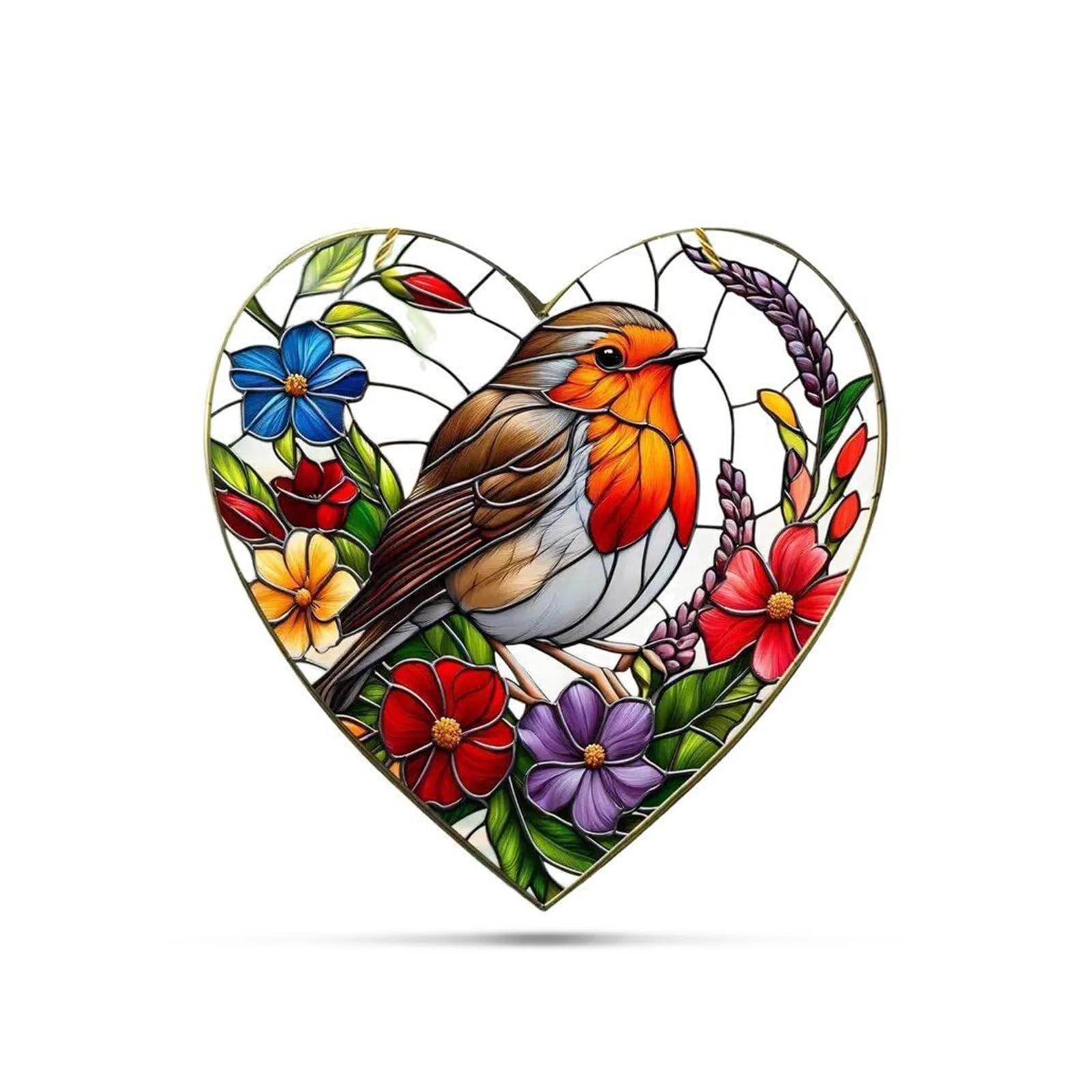 Homiladi 1Pcs Robin Gifts | Hanging Garden Suncatcher Robin on Branch | Outdoor Garden Decor for Bird Lovers | Vibrant Colours Robin Ornaments for Home Garden Gift Decor