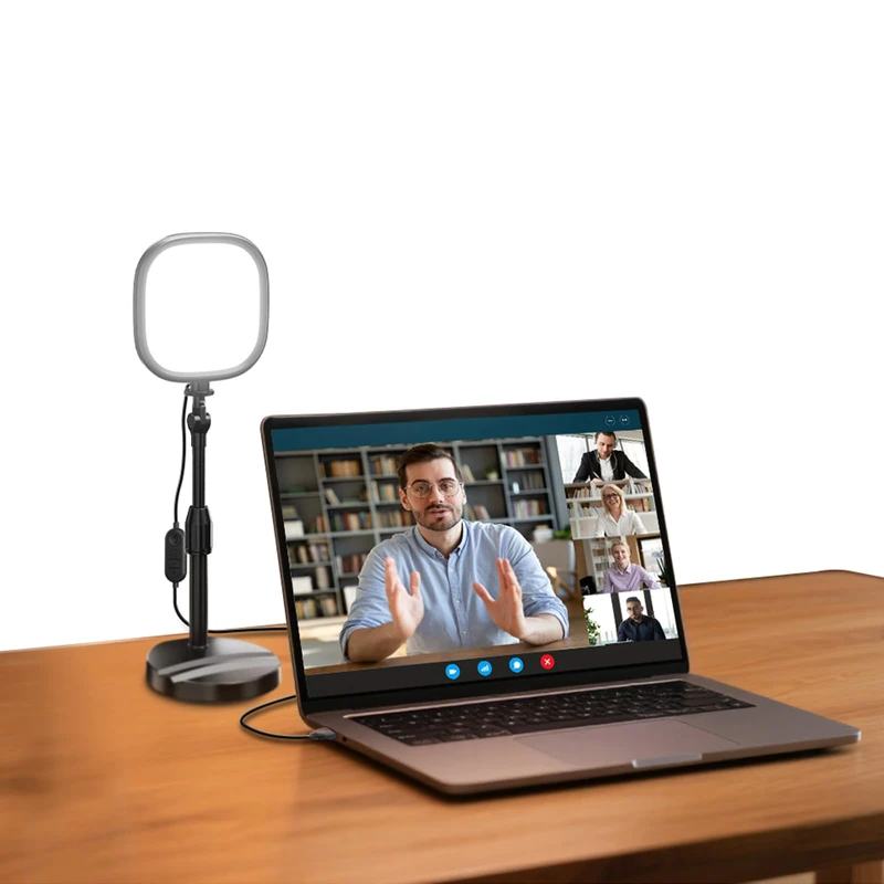 NEEWER Basics 5" Full Screen LED Ring Light with Stand for Desk Video Calls, CRI95, 10W Bi Color Edge Lit Zoom Conference Lighting for Computer Laptop Webcam Phone Streaming Recording, NL10