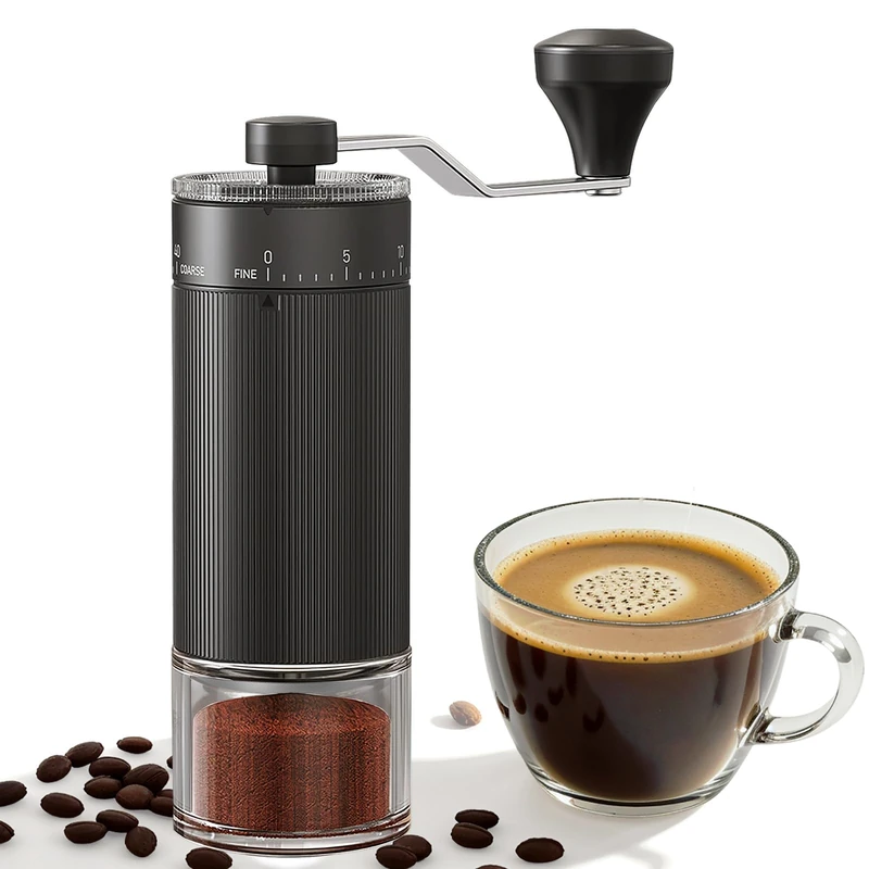 CEVING Mini Manual Coffee Grinder with 40 Adjustable Settings, Black