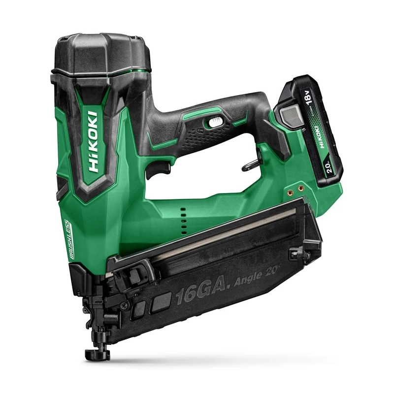 HiKOKI NT1865DMBJYZ 18V Cordless brushless 20° Finish Nailer for 16 Gauge / 1.4 x 1.65 mm Finish Nails with 2 Batteries, Charger and case