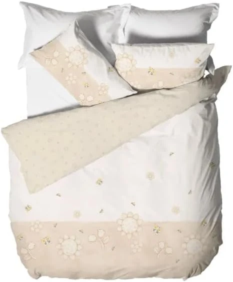 THUN - Beige Duvet Cover - Elegance Line - 100% Cotton - M