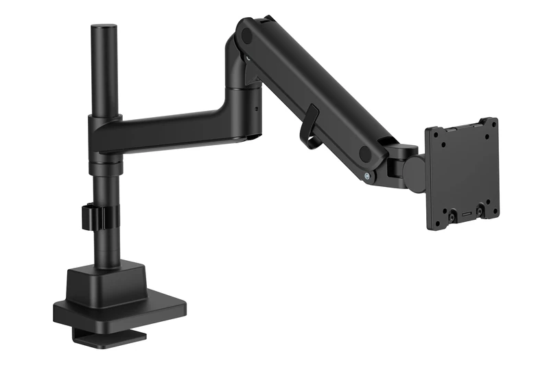 DIGITUS monitor mount – 1 screen – up to 57 inches – 27 kg load capacity – gas pressure spring – for flat and curved monitors – VESA 75x75 100x100 – rotate, swivel, tilt – black