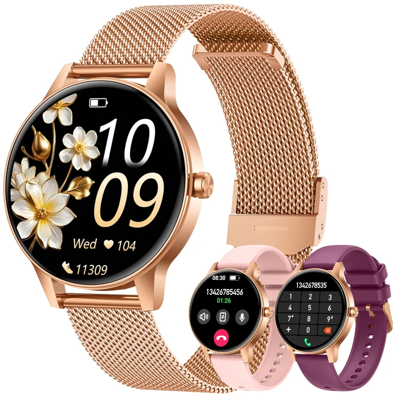 TAOLOON 1.27" Smartwatch - Bluetooth Call, HR, SpO2, IP68