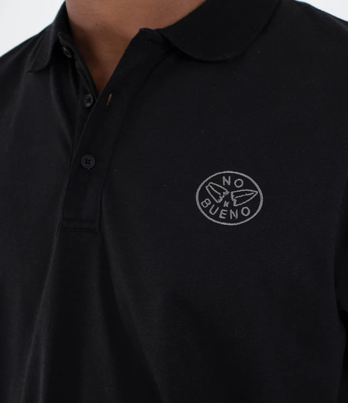 Men's Short Sleeve Polo - H2O, Black,M