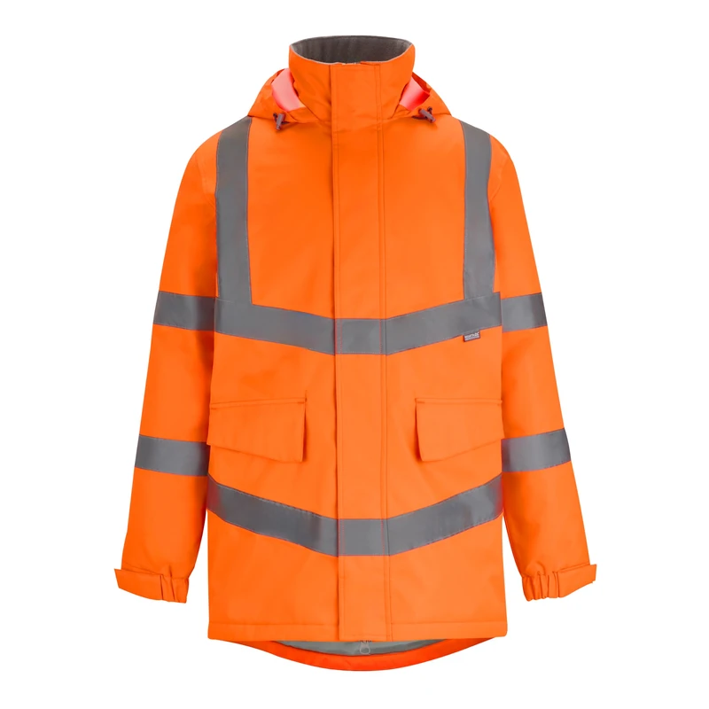 Regatta Professional Mens Contract Dover Parka Jacket Hi-Vis Pro Coat, Orange, S UK