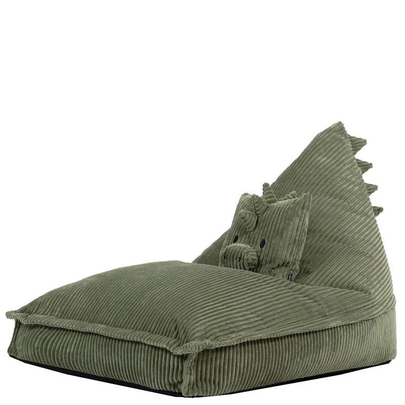icon Dexter Dinosaur Kids Bean Bag, Cord Animal Friends, Green, Kids Bean Bag Chair with Fill Included for Girls and Boys, Childrens Chair, Beanbags for Children, Playroom Décor, Bedroom Accessories