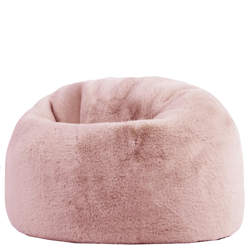 icon Kingston Faux Fur Fluffy Kids Bean Bag, Rose Pink, Fluffy Kids Bean Bag Chair with Filling Included for Girls and Boys, Childrens Chair, Beanbags for Children, Playroom Décor, Bedroom Accessories